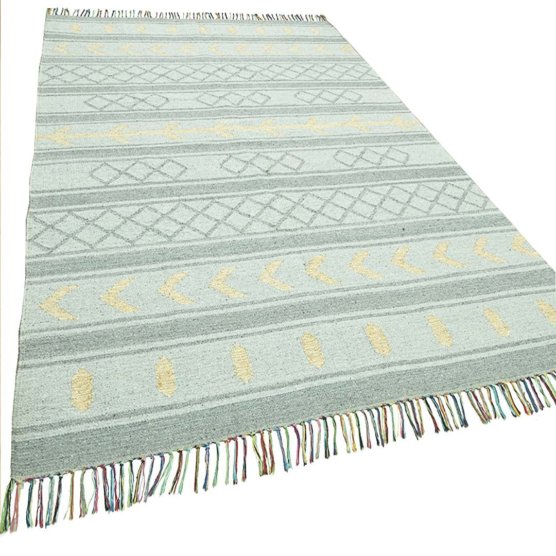 Harmony In Hues Handknotted  Cotton Flat Weave.