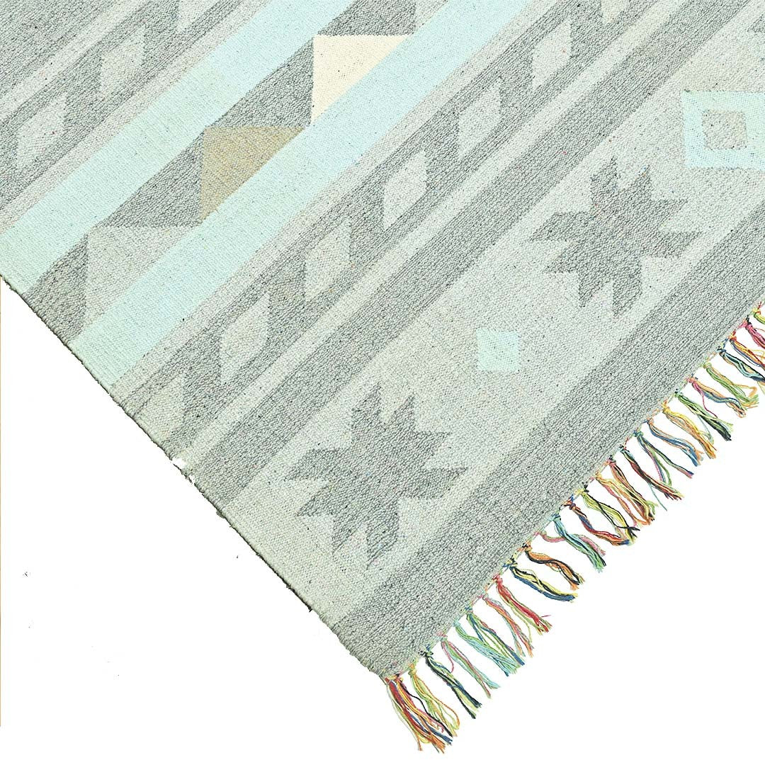 Harmony In Hues Handknotted  Cotton Flat Weave.