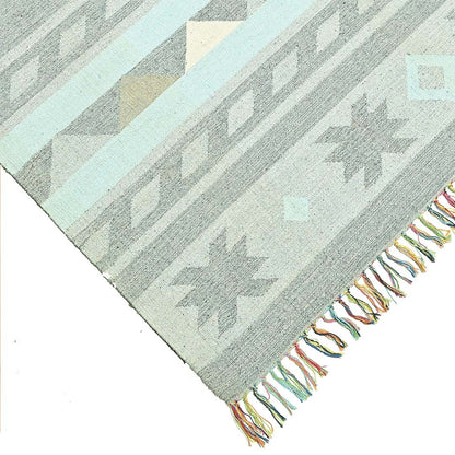 Harmony In Hues Handknotted  Cotton Flat Weave.