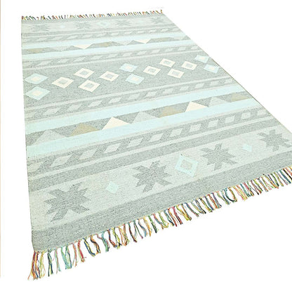 Harmony In Hues Handknotted  Cotton Flat Weave.