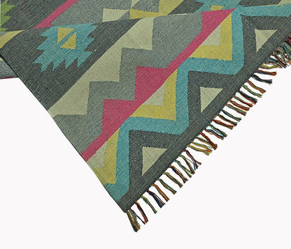 Harmony In Hues Handknotted Cotton Flat Weave.