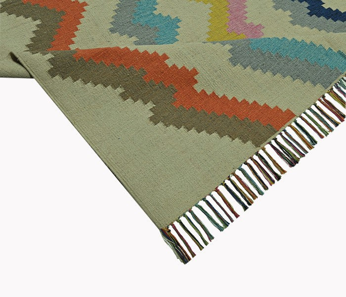Harmony In Hues Handknotted Cotton Flat Weave.