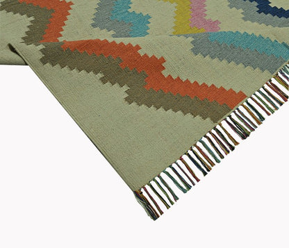 Harmony In Hues Handknotted Cotton Flat Weave.