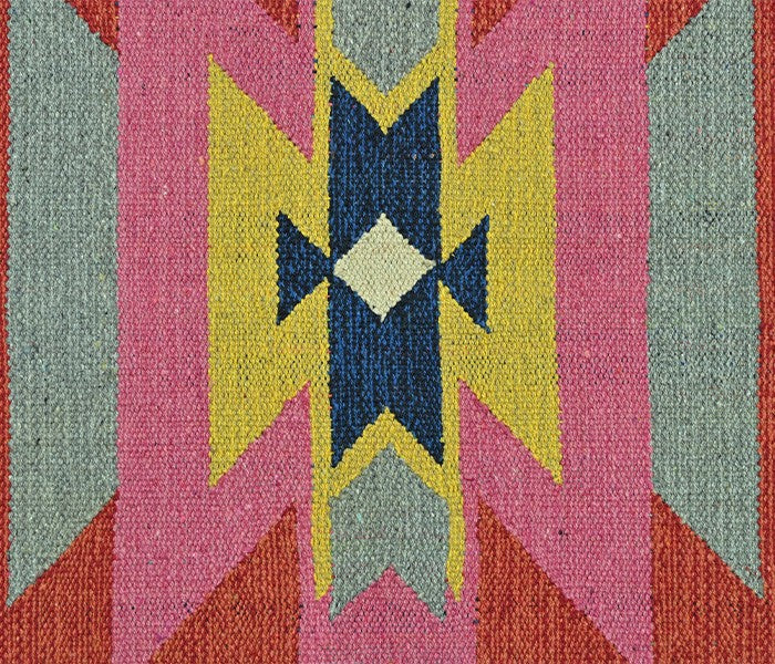 Harmony In Hues Handknotted  Cotton Flat Weave.