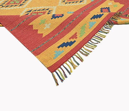 Harmony In Hues Handknotted Cotton Flat Weave.