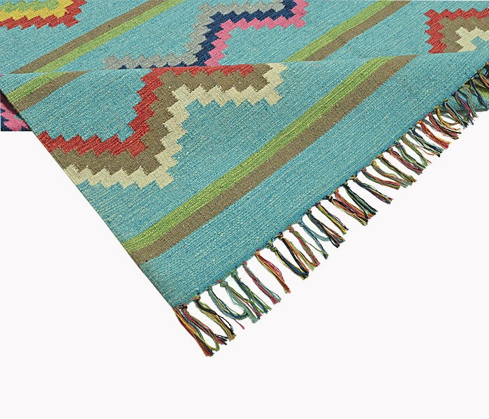 Harmony In Hues Handknotted  Cotton Flat Weave.