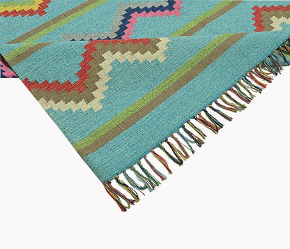 Harmony In Hues Handknotted  Cotton Flat Weave.