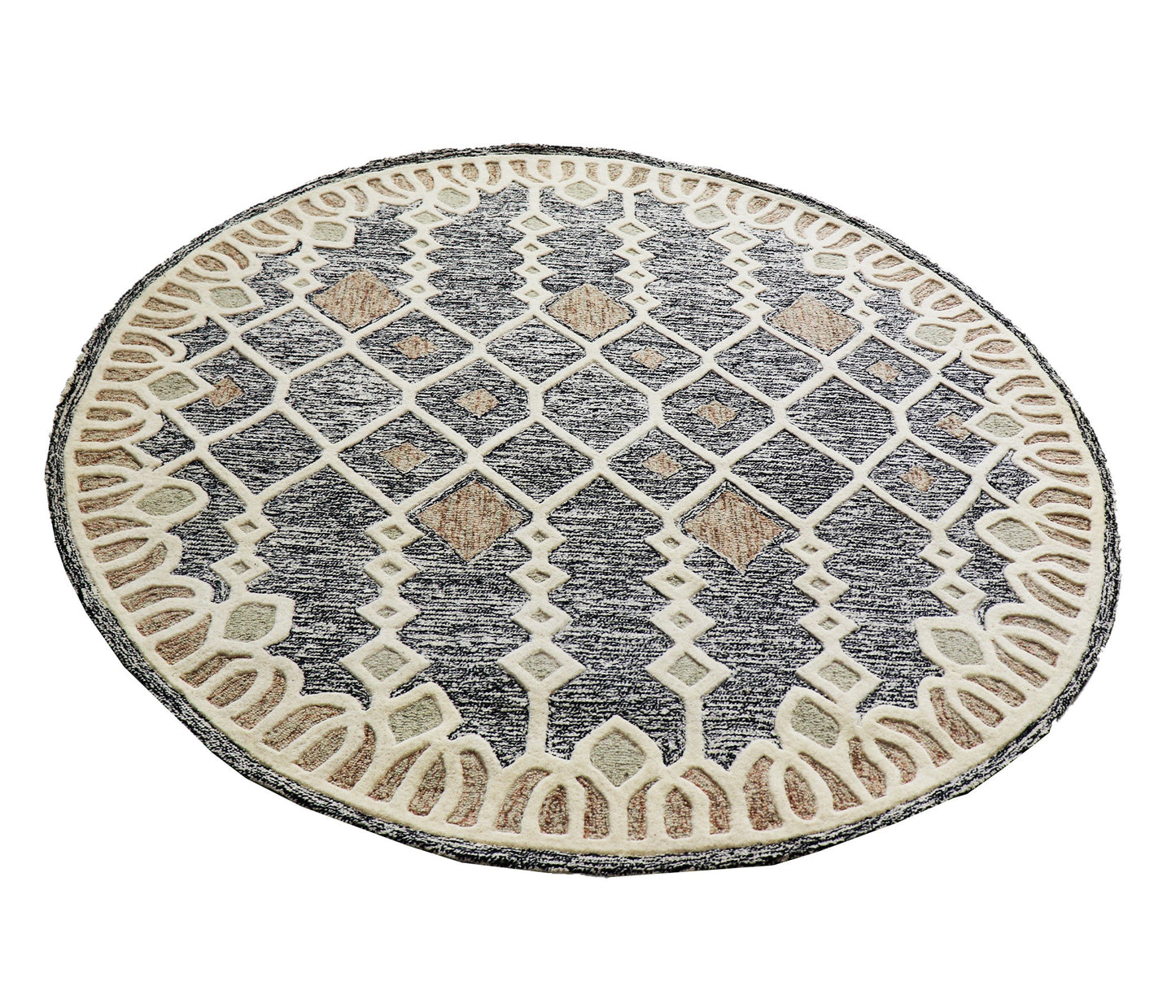 Cosmic Collection- Handtufted Modern Ivory & Charcole Colour Wool Rug