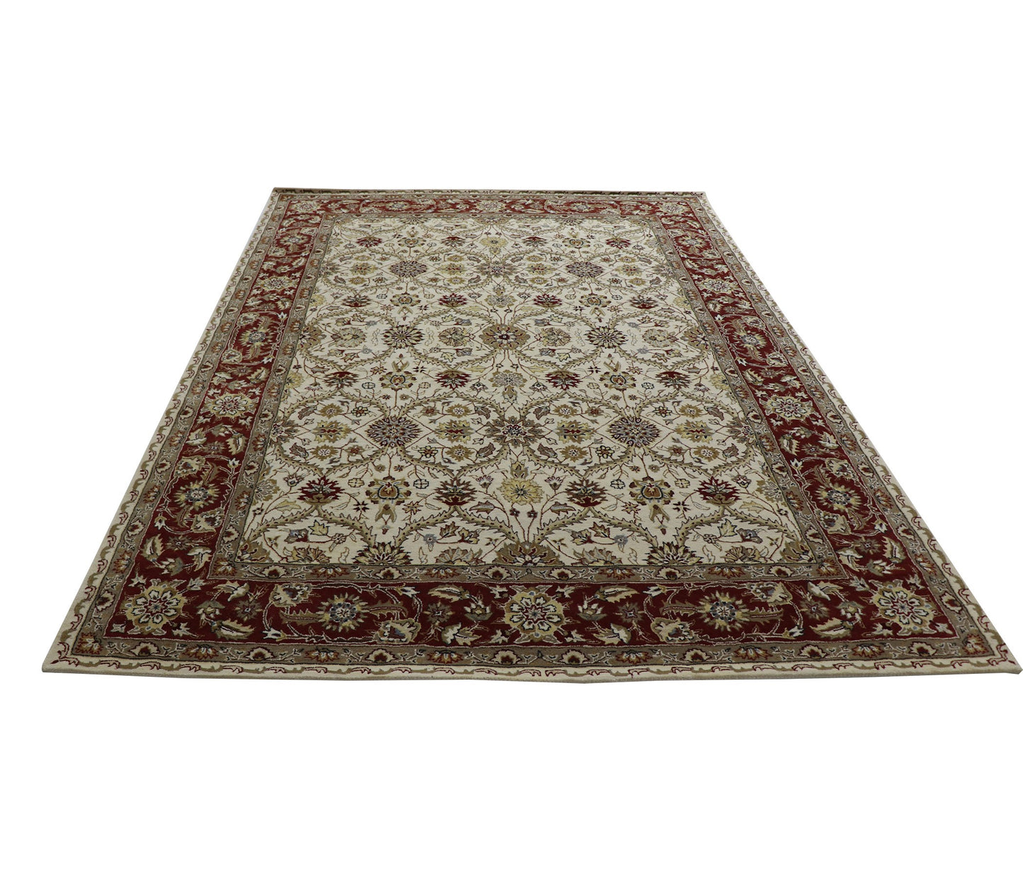 Harmonize - Handtufted Traditional Ivory & Red Colour Wool Rug
