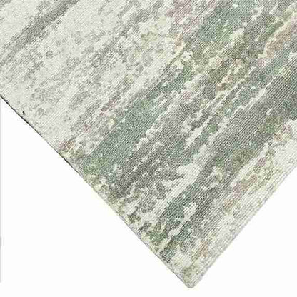 Cosmic Collection- Handloom Modern Light Green & Brown Colour Viscose Rug
