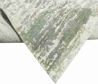 Cosmic Collection- Handloom Modern Light Green & Brown Colour Viscose Rug