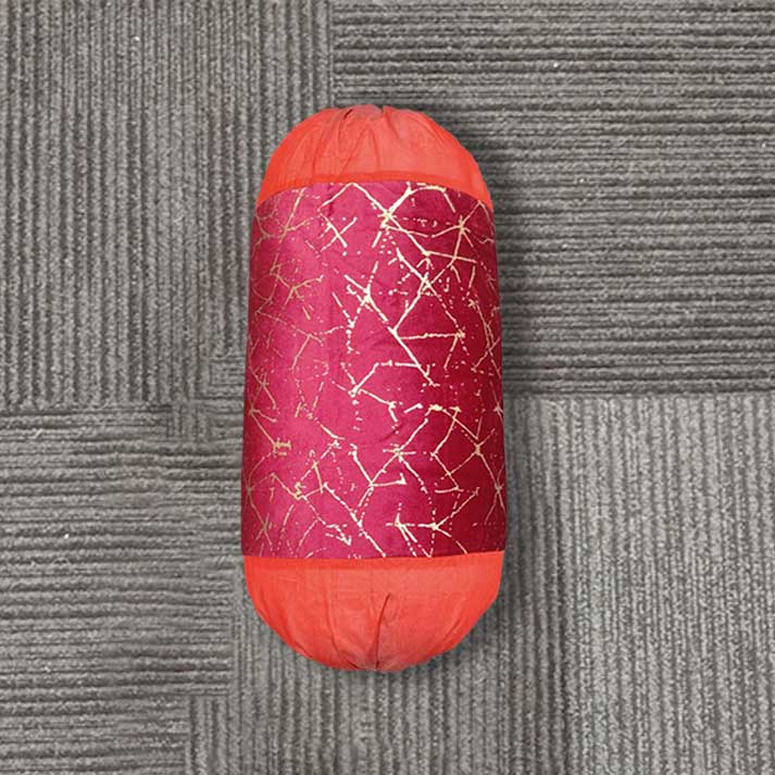 Red & Gold Abstract Design Bolster Cushion with Filler Decorative Pillow