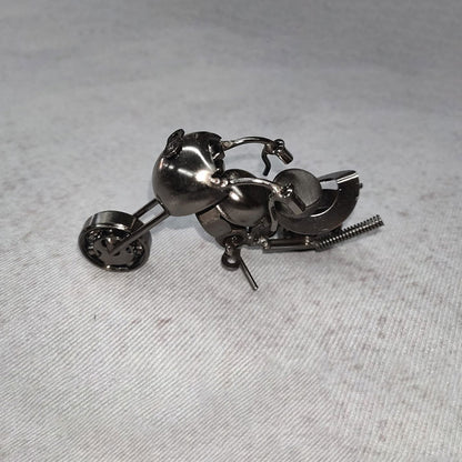 Handcrafted Metal Miniature Motorcycle Model – Industrial Art Sculpture