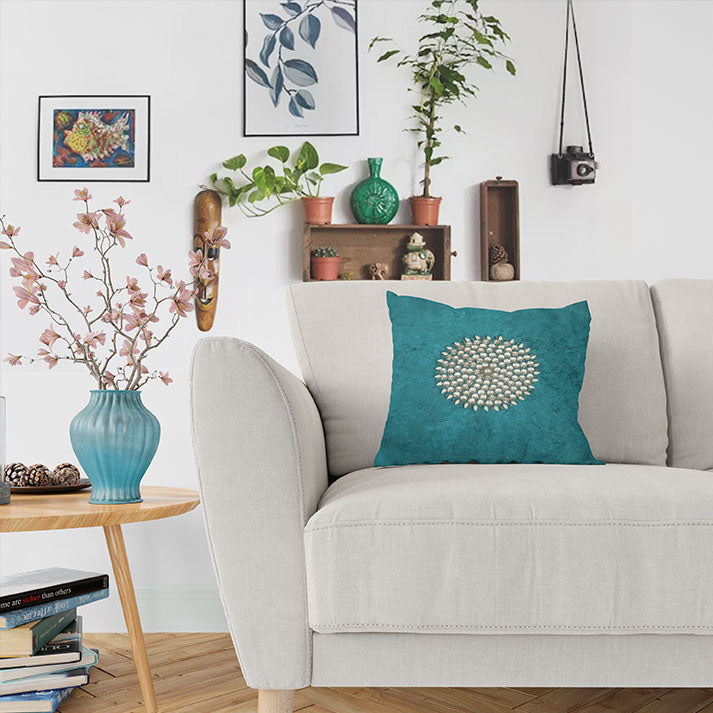 Intricate Silver-Studded Floral Design