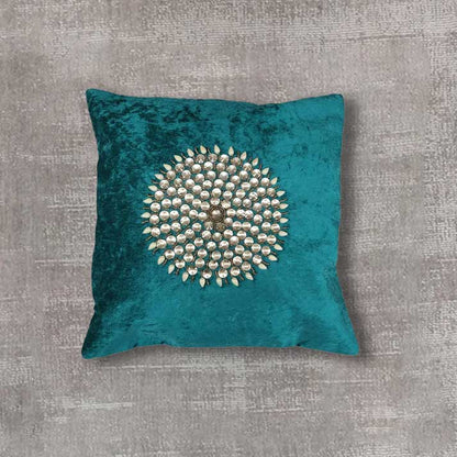 Intricate Silver-Studded Floral Design