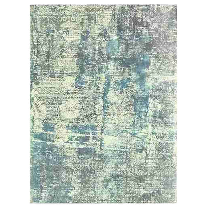 Cosmic Collection- Handloom Modern Green & Blue Colour Viscose Rug.