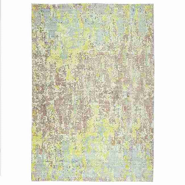 Cosmic Collection- Handloom Modern Blue, Yellow & Brown Colour Viscose Rug