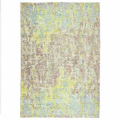 Cosmic Collection- Handloom Modern Blue, Yellow & Brown Colour Viscose Rug