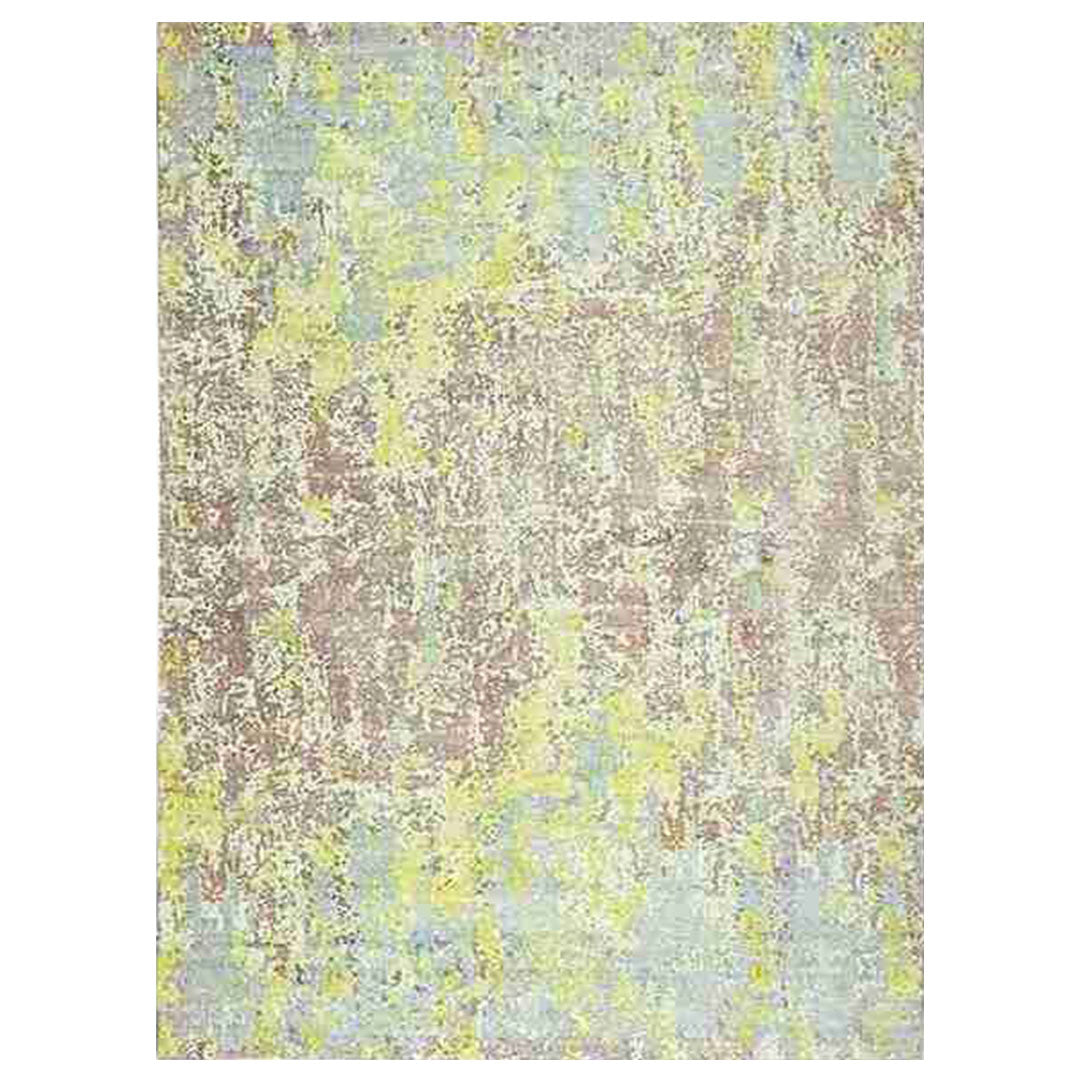 Cosmic Collection- Handloom Modern Blue, Yellow & Brown Colour Viscose Rug