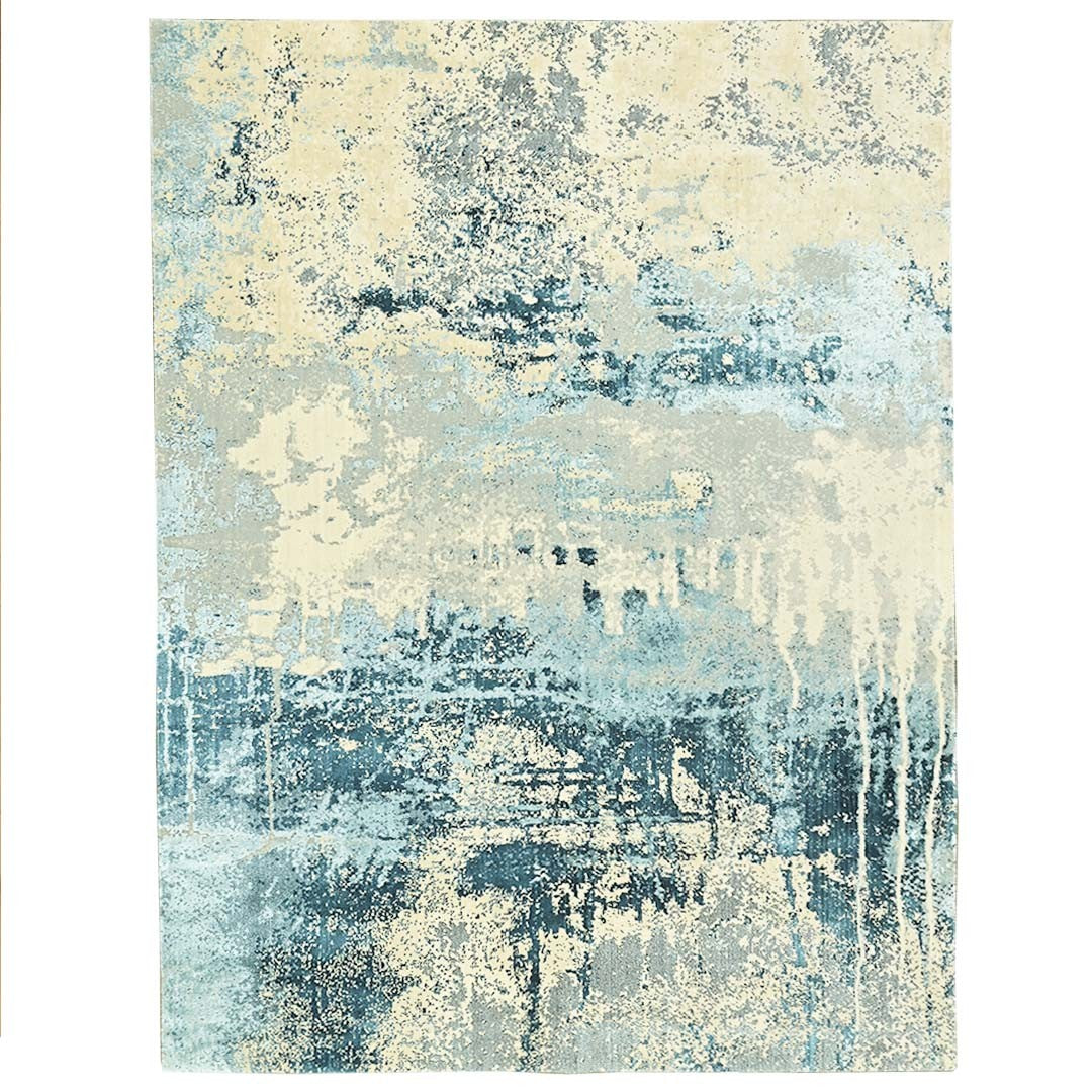 Handknotted Wool/Viscose Rug.