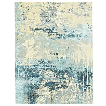 Handknotted Wool/Viscose Rug.