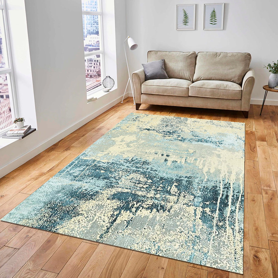 Handknotted Wool/Viscose Rug.