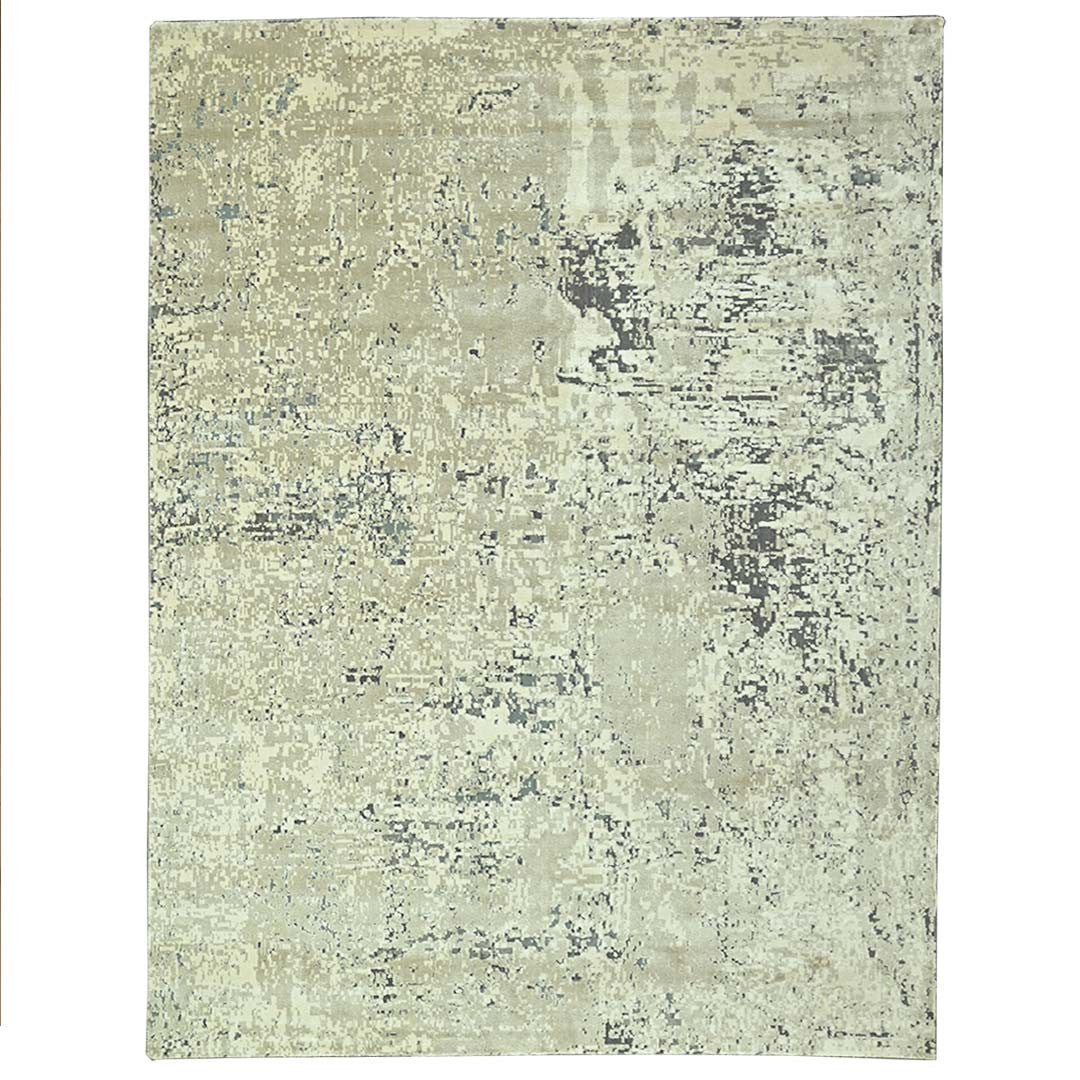 Handknotted Wool/Viscose Rug.