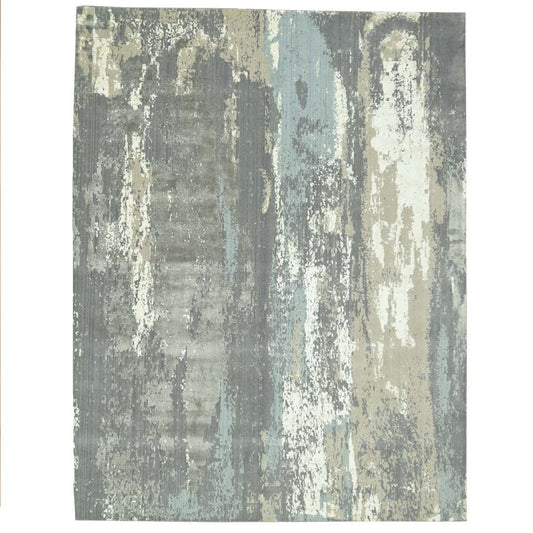 Handknotted Wool/Viscose Rug.