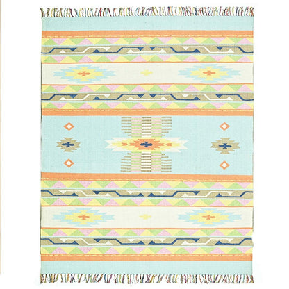 Harmony In Hues Handknotted  Cotton Flat Weave.