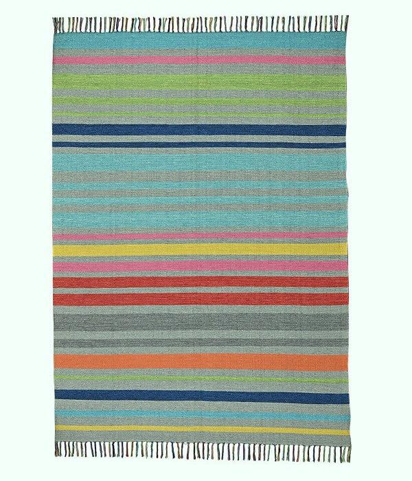 Harmony In Hues Handknotted  Cotton Flat Weave.