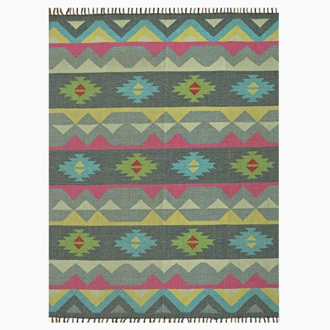 Harmony In Hues Handknotted Cotton Flat Weave.