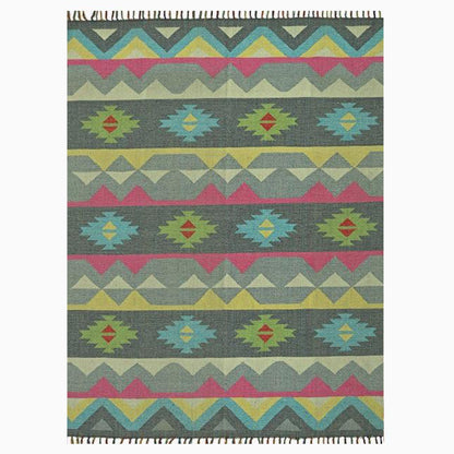 Harmony In Hues Handknotted Cotton Flat Weave.