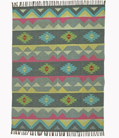 Harmony In Hues Handknotted Cotton Flat Weave.