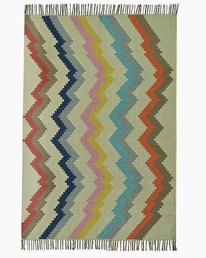 Harmony In Hues Handknotted Cotton Flat Weave.