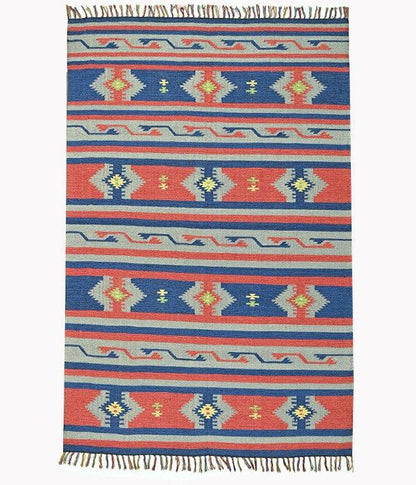 Harmony In Hues Handknotted  Cotton Flat Weave.