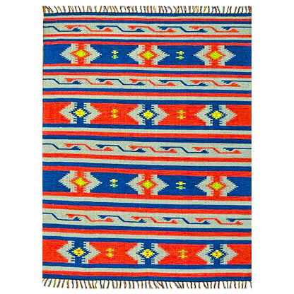 Harmony In Hues Handknotted  Cotton Flat Weave.