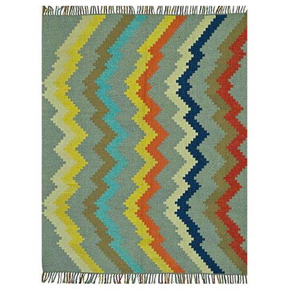 Harmony In Hues Handknotted  Cotton Flat Weave.