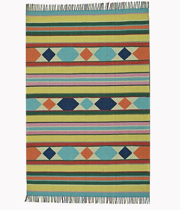 Harmony In Hues Handknotted  Cotton Flat Weave.