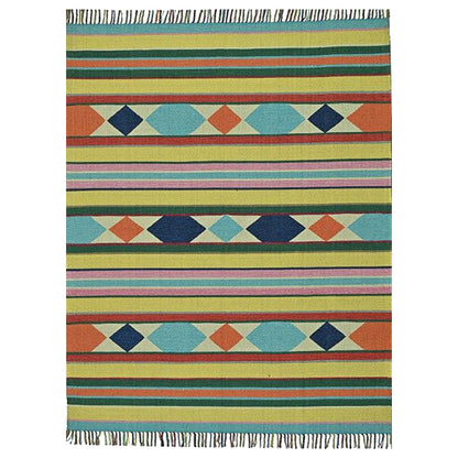 Harmony In Hues Handknotted  Cotton Flat Weave.