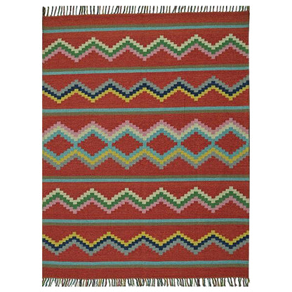 Harmony In Hues Handknotted  Cotton Flat Weave.