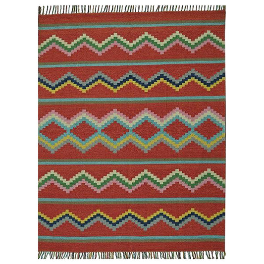 Harmony In Hues Handknotted  Cotton Flat Weave.