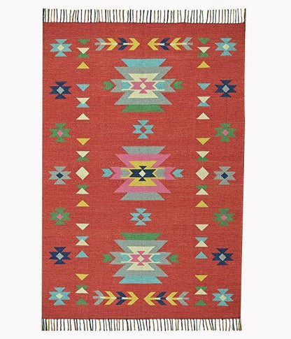 Harmony In Hues Handknotted  Cotton Flat Weave.