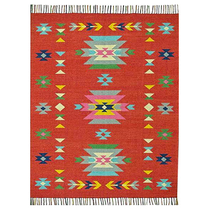 Harmony In Hues Handknotted  Cotton Flat Weave.