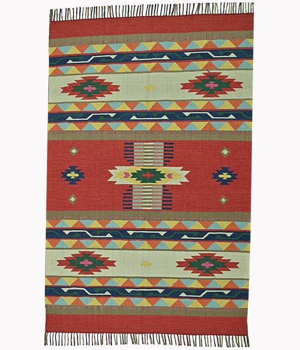 Harmony In Hues Handknotted  Cotton Flat Weave.