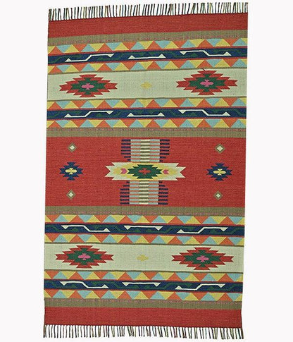 Harmony In Hues Handknotted  Cotton Flat Weave.