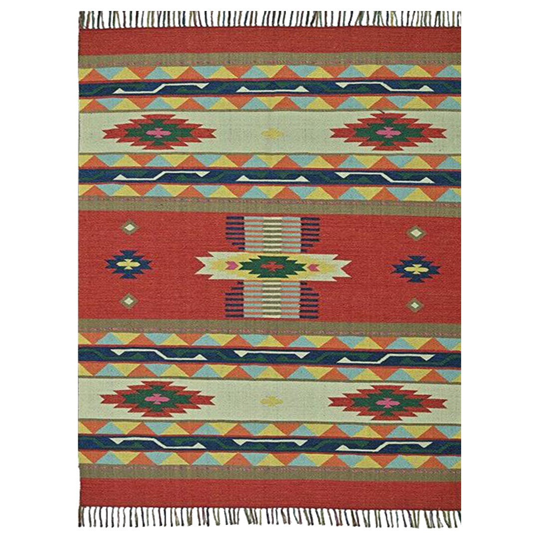 Harmony In Hues Handknotted  Cotton Flat Weave.