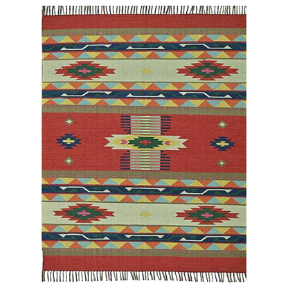 Harmony In Hues Handknotted  Cotton Flat Weave.