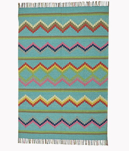 Harmony In Hues Handknotted  Cotton Flat Weave.