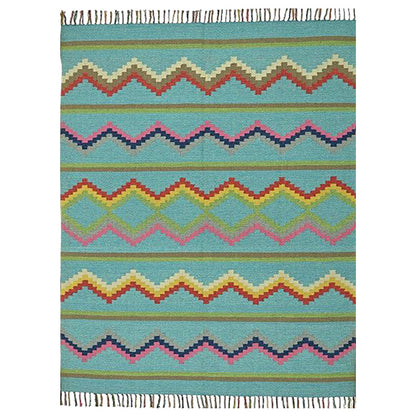 Harmony In Hues Handknotted  Cotton Flat Weave.