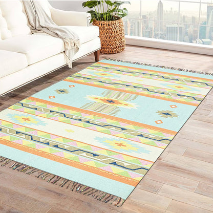 Harmony In Hues Handknotted  Cotton Flat Weave.